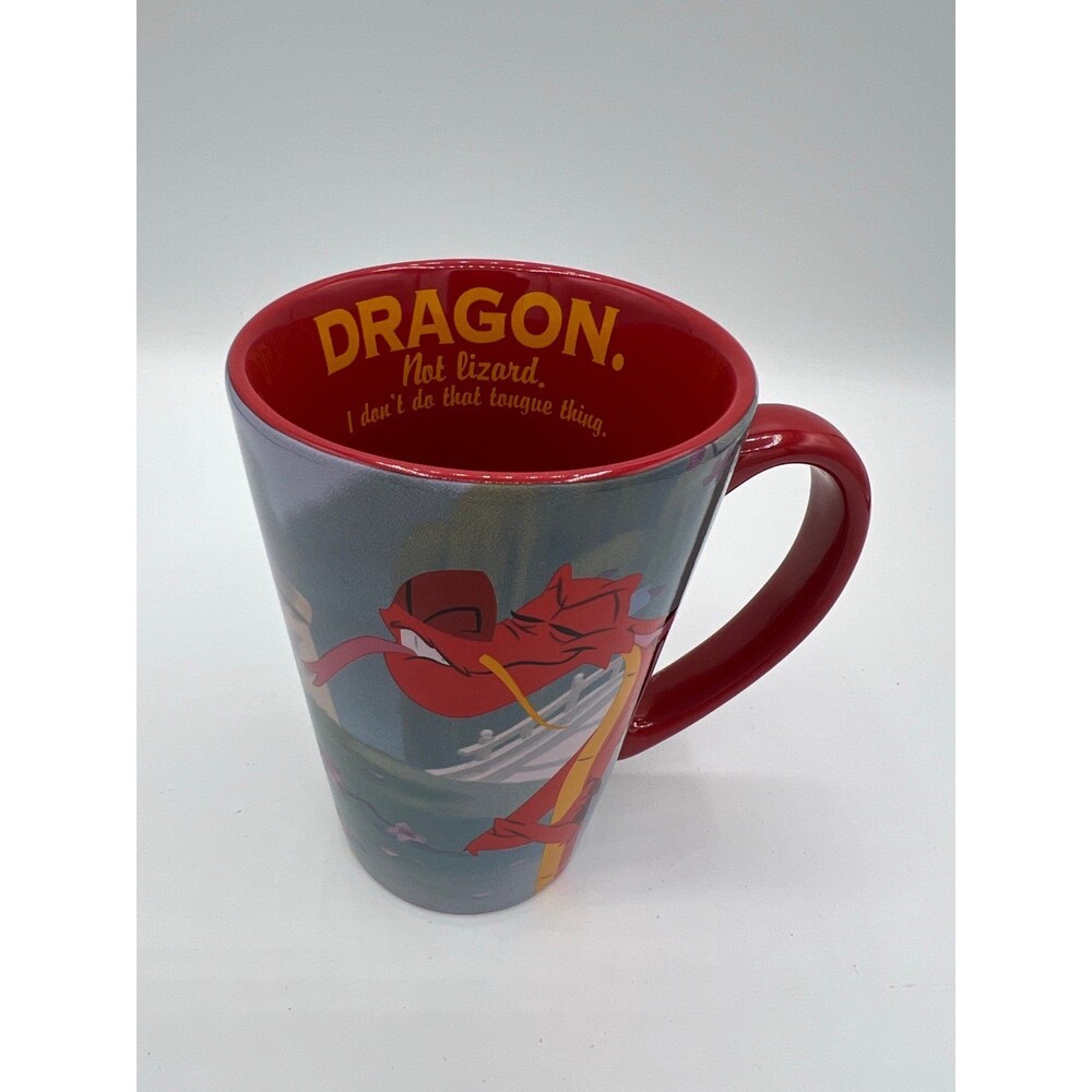 Disney Store Mulan Mushu Dragon Not Lizard Coffee Latte Mug 16oz